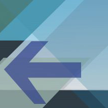 Image of a blue arrow from promotional poster for the workshop on Political Polarization and Epistemic Arrogance
