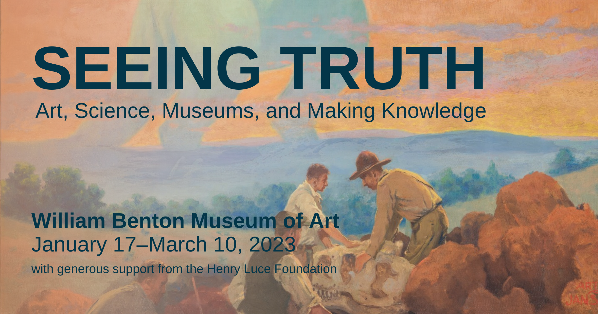 Infographic advertising the opening of <em>Seeing Truth: Art, Science, Museums, and Making Knowledge</em>